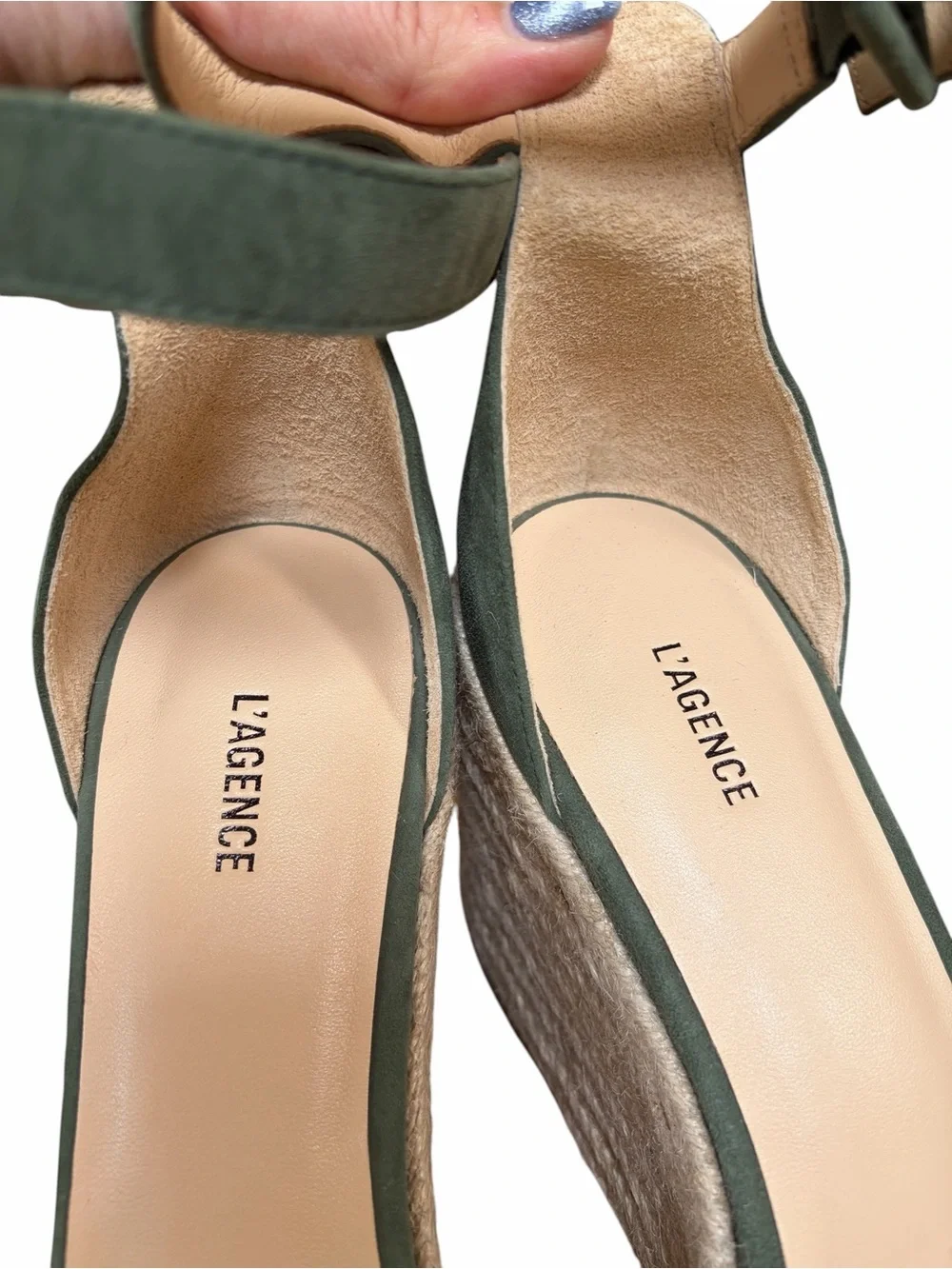 L’Agence Avice Ankle Strap Espadrille Platform Wedge Sandal